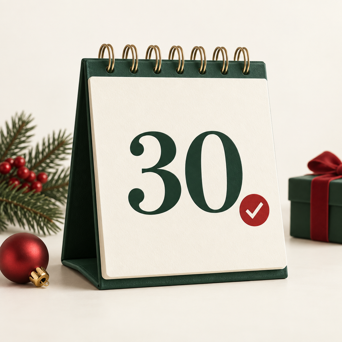 30-day calendar with checkmark
