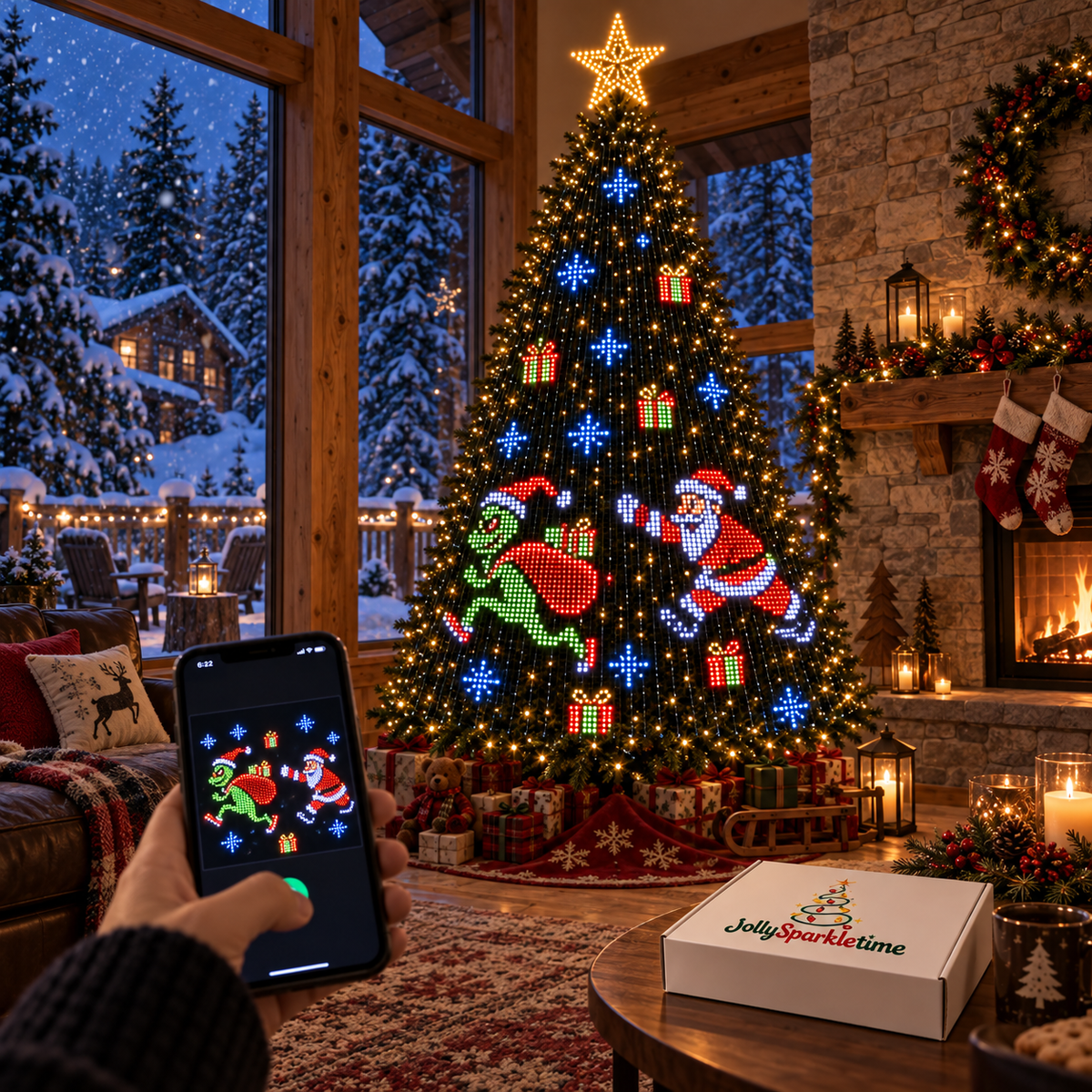 AI-styled JollySparkletime Christmas lighting concept 1